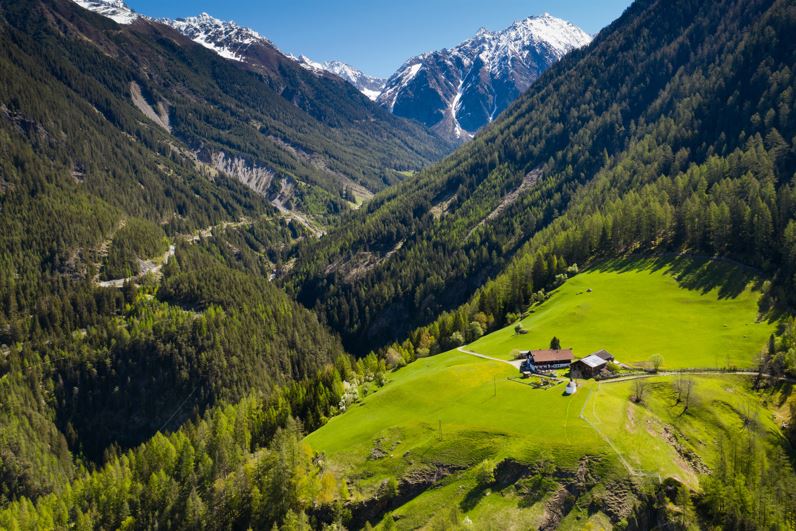 Ötztal, Brand bei Längenfeld, Ortsaufnahme, Sommer